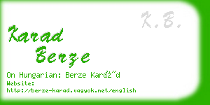 karad berze business card